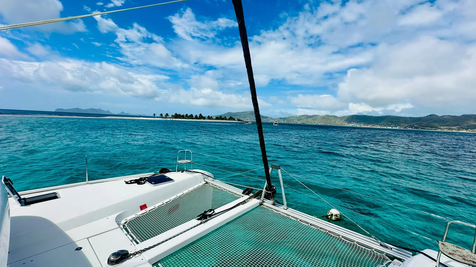 Teak deck and cockpit of the Lagoon 42